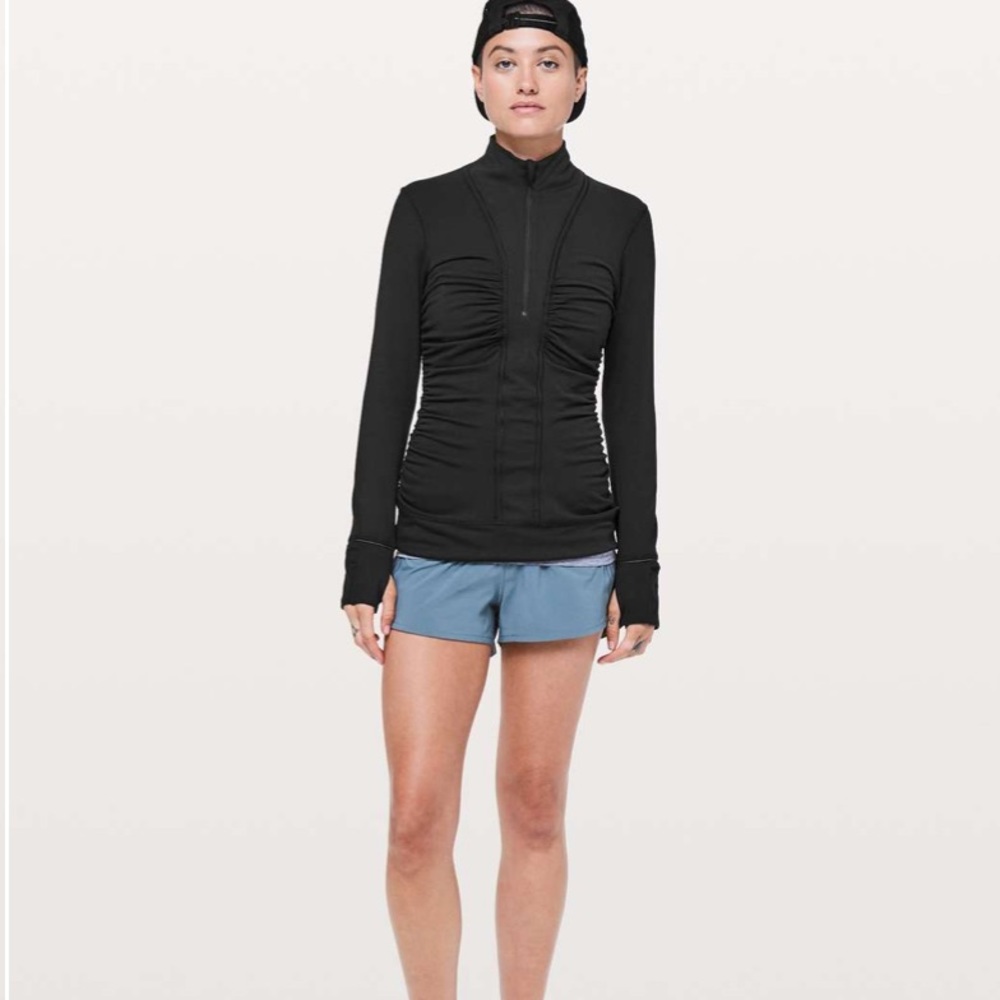 Lululemon Cypress Kiss 1/2 Zip Black Rulu - Size 8